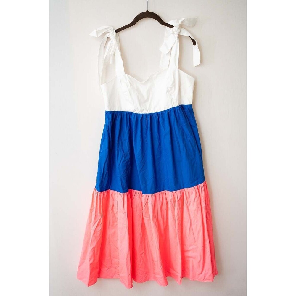 Lilly Pulitzer Anlee Cotton Midi Dress 14 Resort White Borealis Blue Lillys - Picture 2 of 6